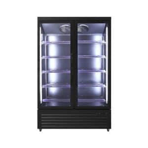 מקרר תצוגה תעשייתי 2 דלתות זכוכית – 1000 ליטר (1253×710×2030 מ״מ)